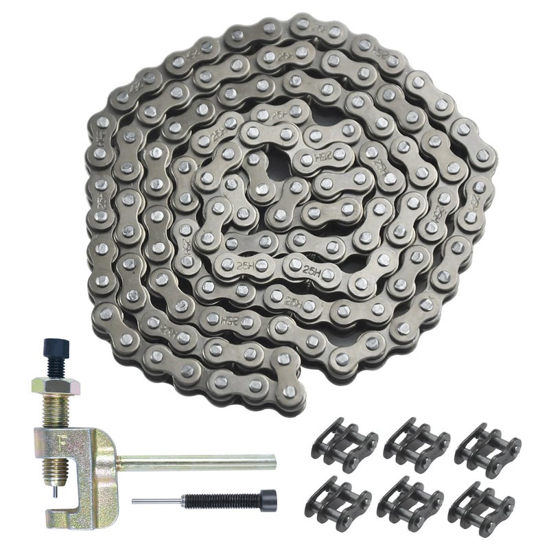 HOLATO 25 Drive Chain 132 Link Chain Breaker Kit for Razor MX500 MX650 SX350 SX500 SX650 Rocket Bike Electric Off-Road Motocross #25 Roller Chain 132L for Mini Moto 50cc XRF50 Dirt Bike Heavy Duty - Image 1